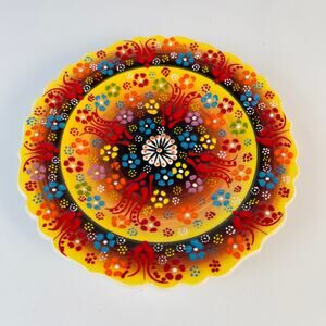 Alcantara Spain Hand Made Painted Decorative Multicolored Plate 7 1/4”
